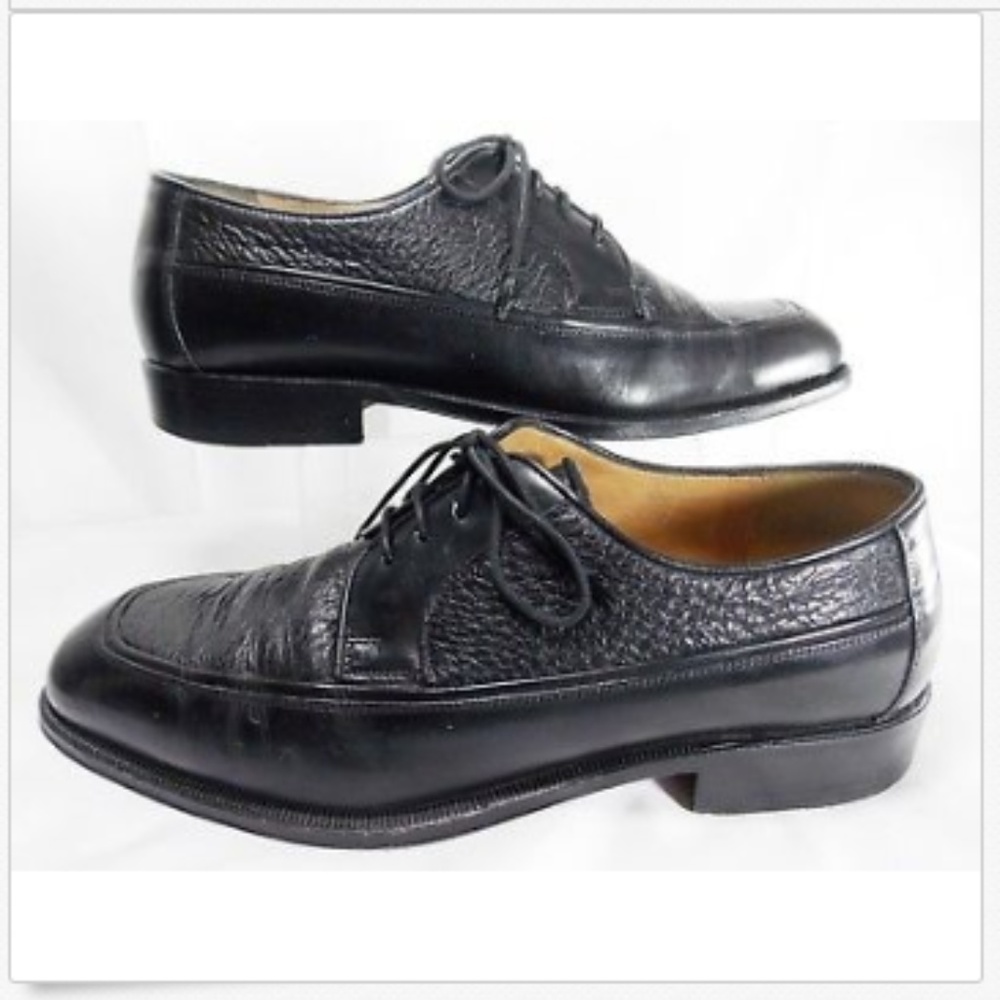 JOHNSTON & MURPHY DOMANI BLACK Leather Oxfords